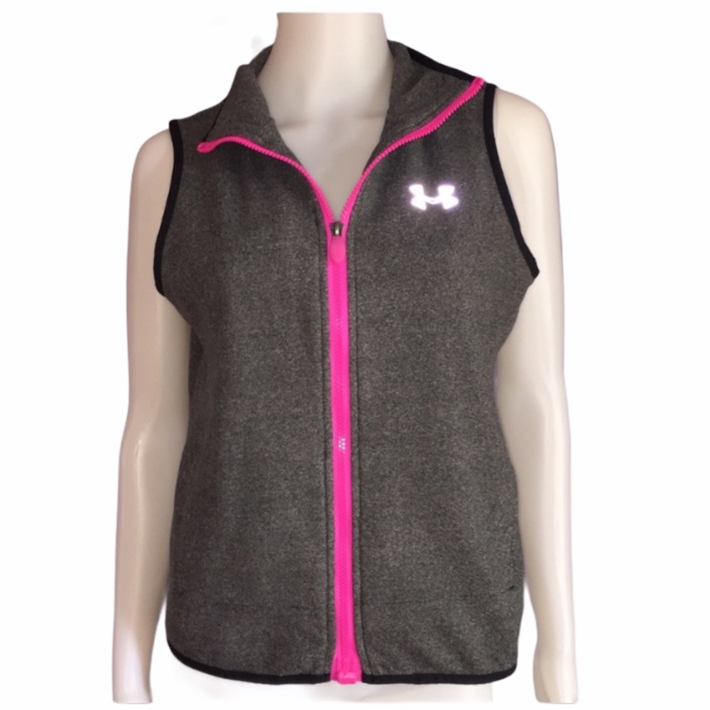 Grey & Pink Under Armour Full Zip Reflective Vest